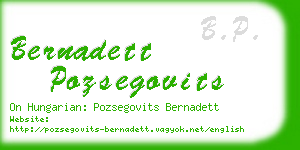 bernadett pozsegovits business card